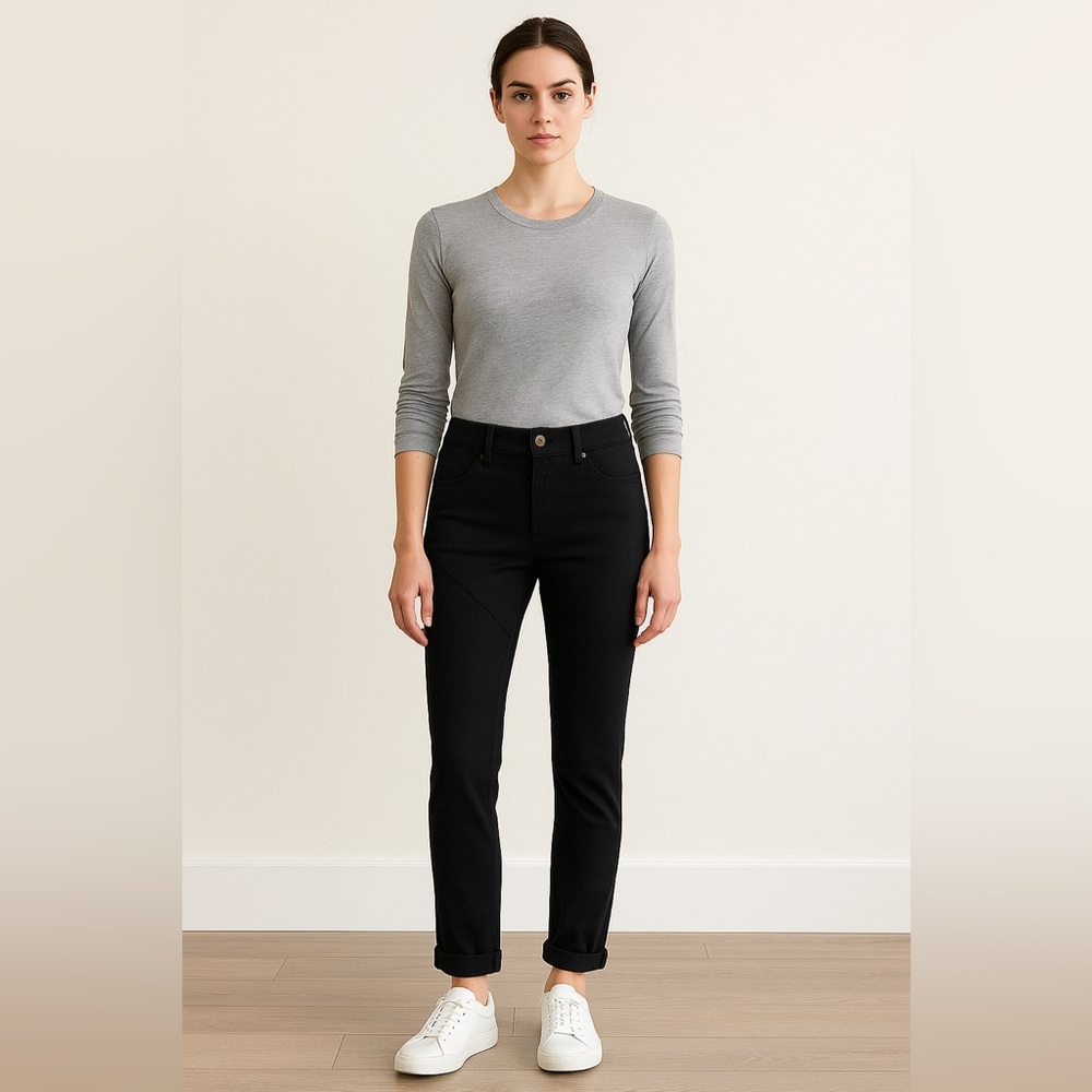 Free People Black Straight Leg Pants